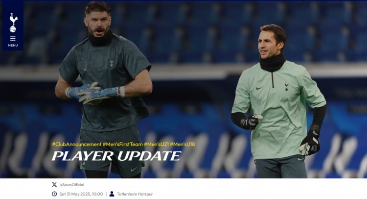 热刺官方：雷吉隆等合同期满离队 维尔纳返回莱比锡 球队买断丹索