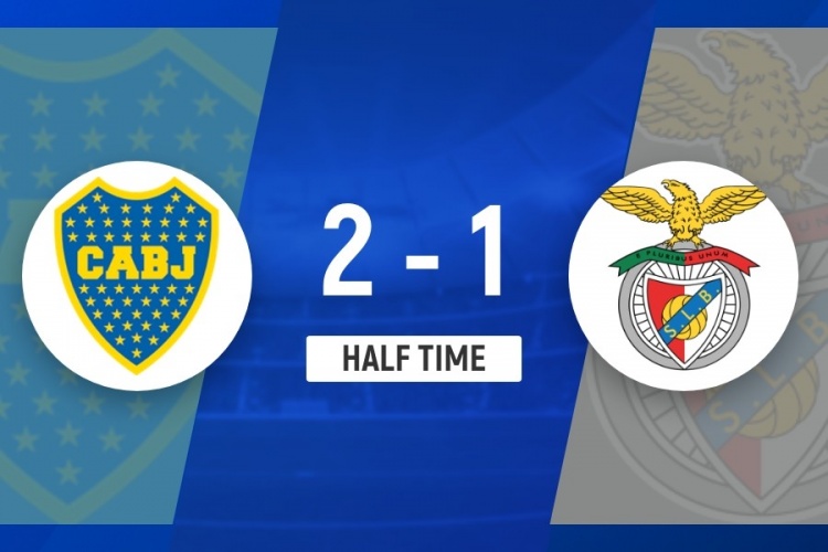 半场-博卡青年暂2-1本菲卡 埃雷拉伤退+染红迪马利亚点射